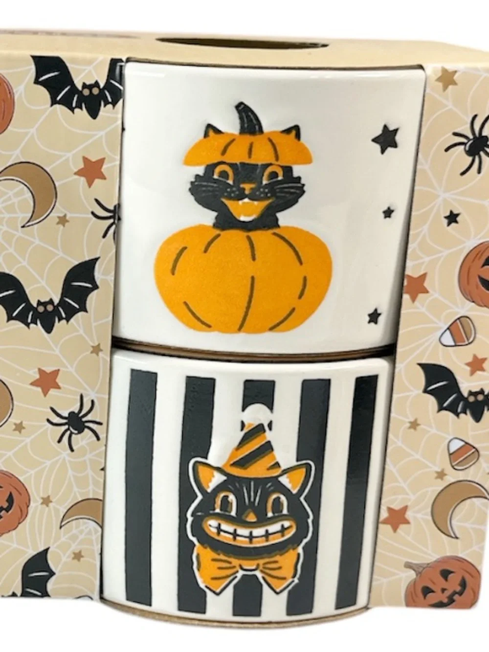 NEW Bakeshop HALLOWEEN KITTY Ramekin Set/4 🎃🐈‍⬛🎃